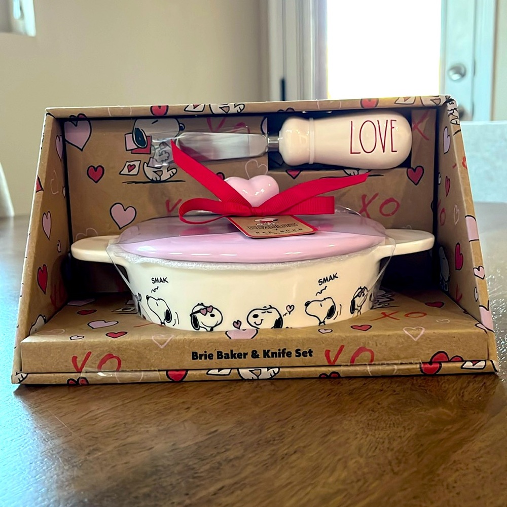 NEW Snoopy and Rae Dunn Valentines 💌 
Brie maker and knife set … super cute!